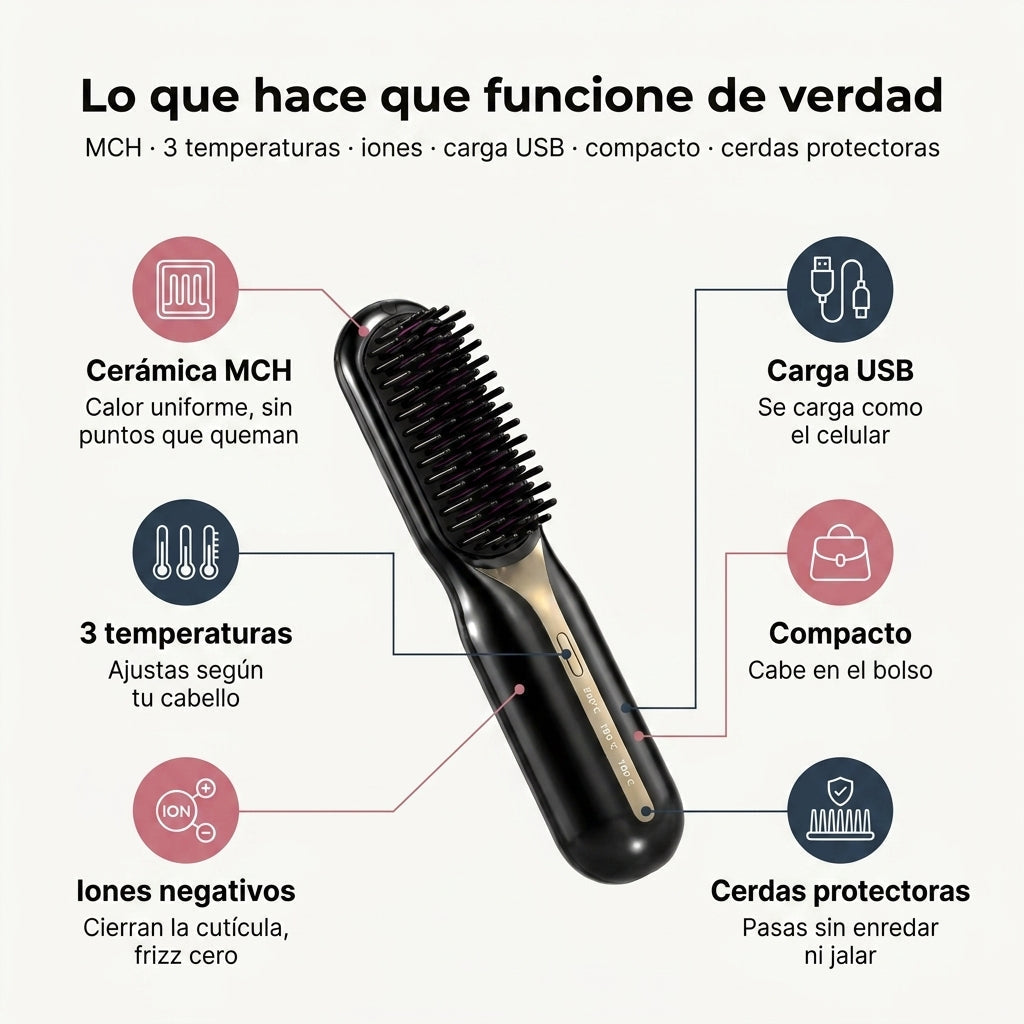 Cepillo Alisador Portatil Inalambrico — vista 3